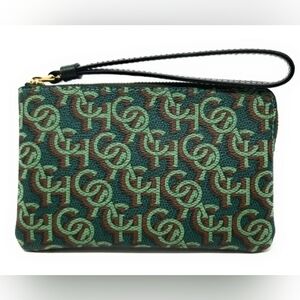Coach Corner Zip Wristlet With Coach Monogram Print